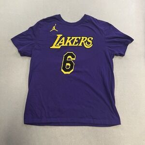 Nike LA Lakers Lebron James #6 T-Shirt Men's Large Statement Edition Jordan Tee